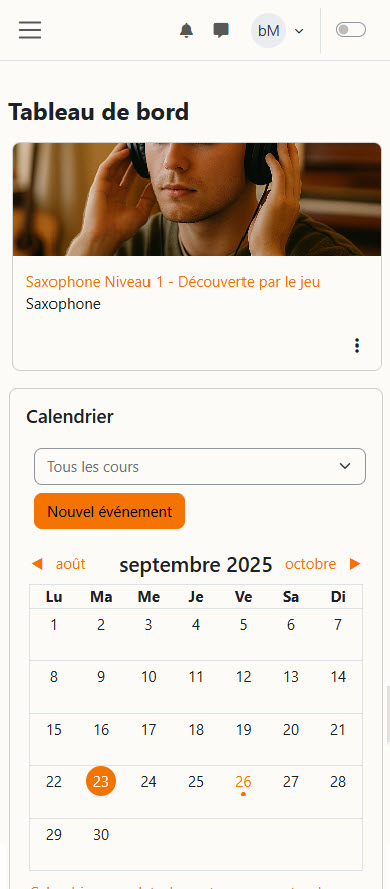 Capture d’écran PC - Tableau de bord
